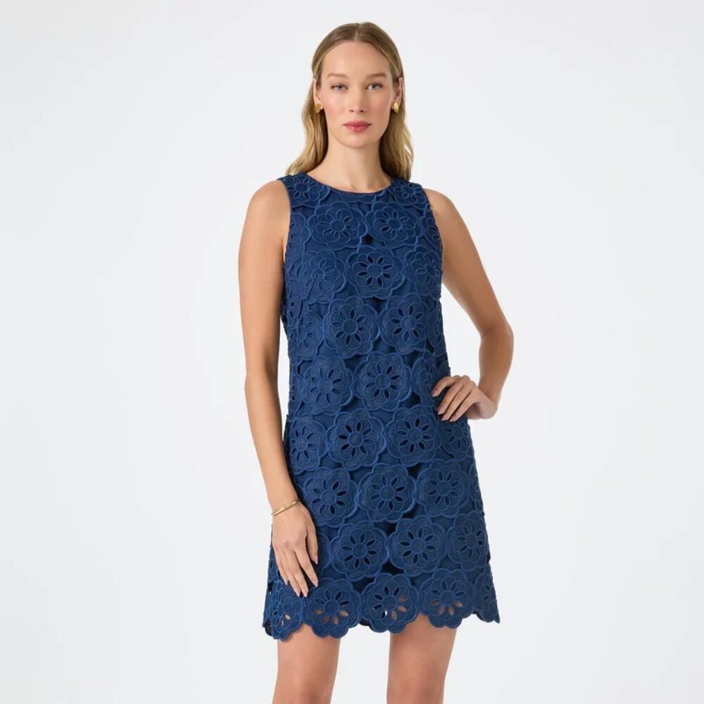 Trina Turk | Yakitori Mini Dress - Kusho Embroidery Indigo Size 10